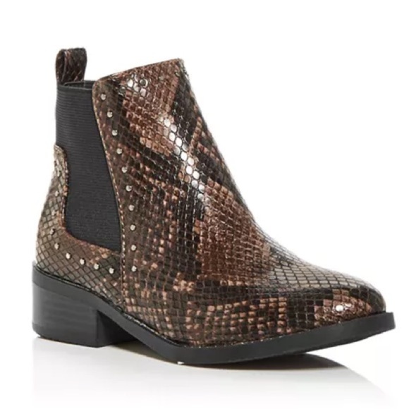 Steve Madden Girls' JCase Snake Embossed Low Heel Booties Sz 13 Used – Like New - Picture 1 of 8